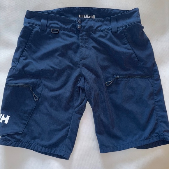 Helly Hanson Crewline Cargo Shorts Mens sz 32 Navy UPF 50 - Picture 1 of 11
